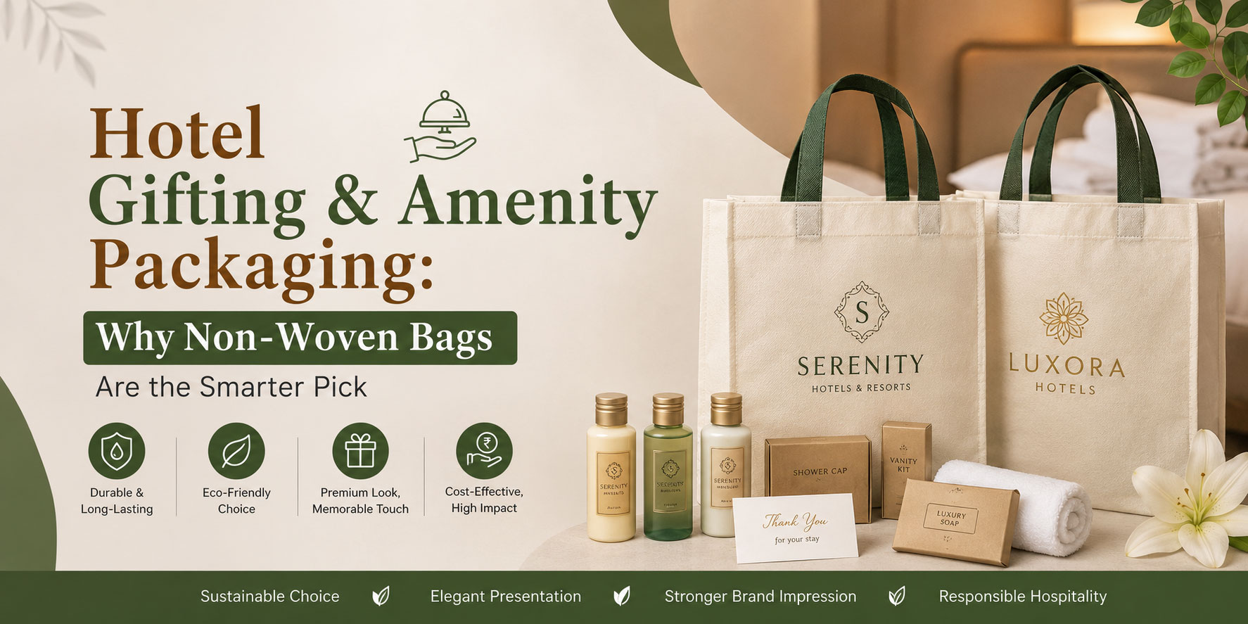 Non-Woven Bags Hotel Gifting & Amenity Packaging